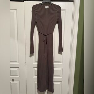 Worth Chocolate Long Sleeve Knit Dress
